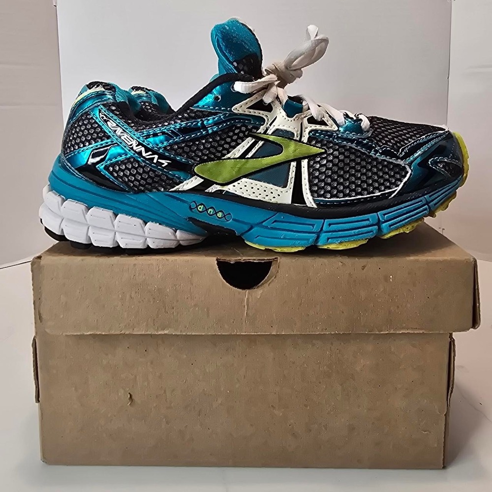 Brooks Ravenna 1201251B705 Blue Neon Green Running Shoes US Women's Size 6 B